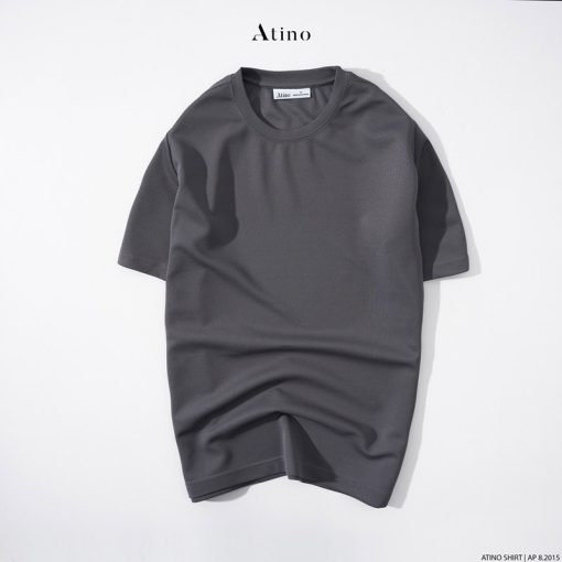 Áo Phông Nam Trơn Cổ Tròn ATINO Form Fitted AP8.2015 màu xám