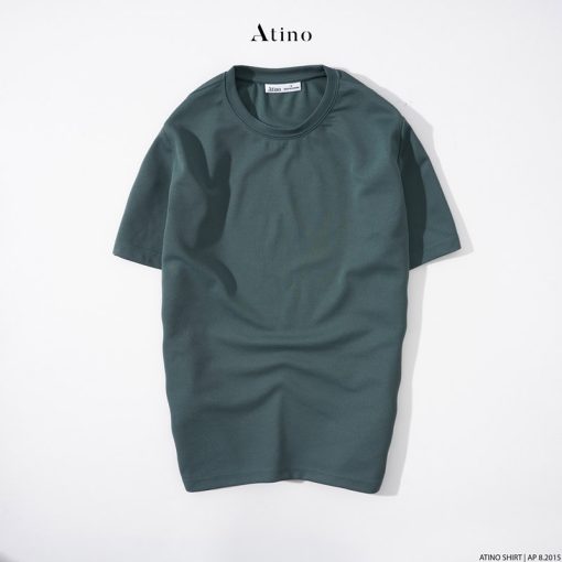 Áo Phông Nam Trơn Cổ Tròn ATINO Form Fitted AP8.2015 màu xanh cổ vịt