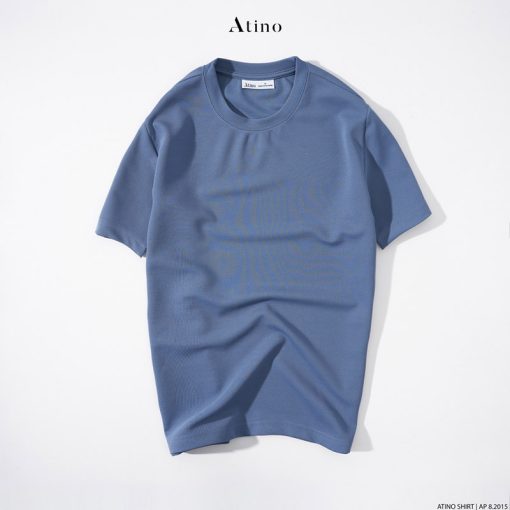 Áo Phông Nam Trơn Cổ Tròn ATINO Form Fitted AP8.2015 màu xanh dương