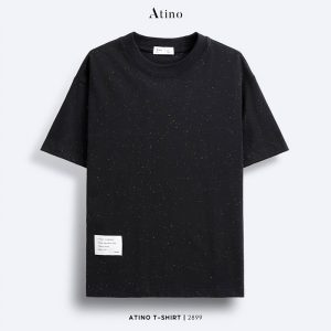 Áo Thun Nam Trơn Cổ Tròn Ngắn Tay ATINO Cotton Form Loose L.3.2899 màu đen