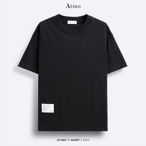Áo Thun Nam Trơn Cổ Tròn Ngắn Tay ATINO Cotton Form Loose L.3.2899 màu đen