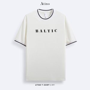Áo Thun Nam Trơn Cổ Tròn Ngắn Tay ATINO In BALTIC L.2.2891 màu trắng