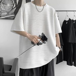 Áo Thun Ngắn Tay Nam Thiết Vân Sóng ATINO Form Fitted L.3.2857