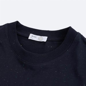 Cổ Áo Thun Nam Trơn Cổ Tròn Ngắn Tay ATINO Cotton Form Loose L.3.2899 màu than - 300