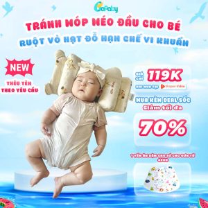 Gối Chặn Định Hình Đầu Cho Bé Sơ Sinh BAFABY Vỏ Đỗ Hạn Chế Vi Khuẩn