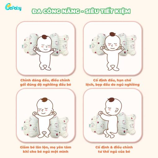 Gối Chặn Định Hình Đầu Cho Bé Sơ Sinh BAFABY Vỏ Đỗ Hạn Chế Vi Khuẩn 7