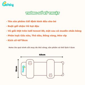 Gối Chặn Định Hình Đầu Cho Bé Sơ Sinh BAFABY Vỏ Đỗ Hạn Chế Vi Khuẩn 8 - 300