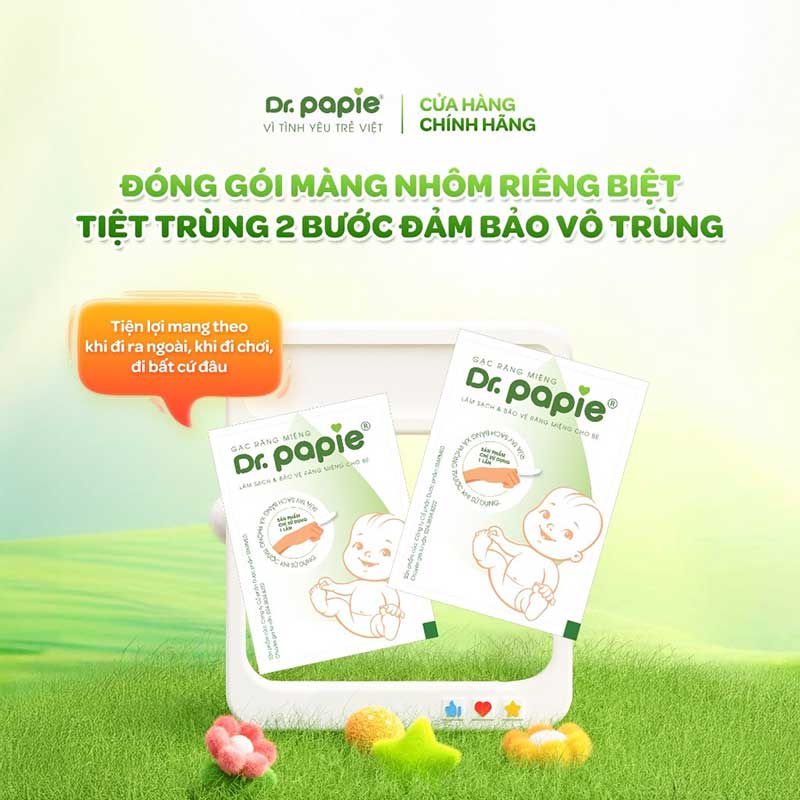 Gạc Rơ Lưỡi Dr.Papie Tiêu Chuẩn 5SAO, Làm Sạch Răng, Lưỡi, Nướu và Khoang Miệng Cho Bé 4 Gạc Rơ Lưỡi Dr.Papie Tiêu Chuẩn 5SAO, Làm Sạch Răng, Lưỡi, Nướu và Khoang Miệng Cho Bé 4