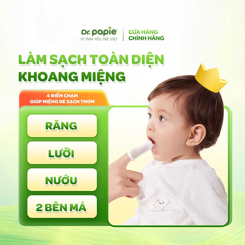 Gạc Rơ Lưỡi Dr.Papie Tiêu Chuẩn 5SAO, Làm Sạch Răng, Lưỡi, Nướu và Khoang Miệng Cho Bé 6 Gạc Rơ Lưỡi Dr.Papie Tiêu Chuẩn 5SAO, Làm Sạch Răng, Lưỡi, Nướu và Khoang Miệng Cho Bé 6