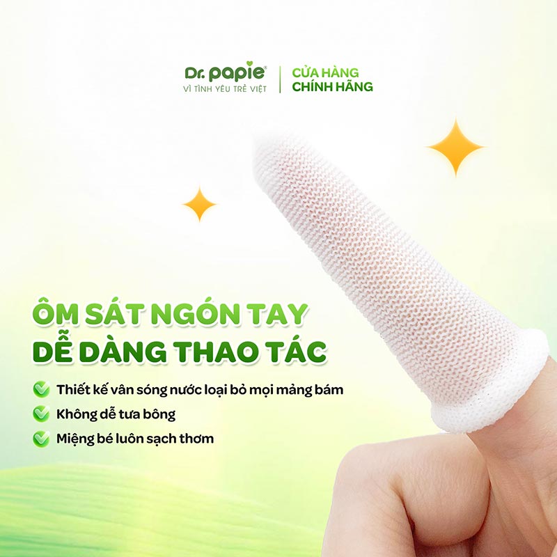 Gạc Rơ Lưỡi Dr.Papie Tiêu Chuẩn 5SAO, Làm Sạch Răng, Lưỡi, Nướu và Khoang Miệng Cho Bé 7 Gạc Rơ Lưỡi Dr.Papie Tiêu Chuẩn 5SAO, Làm Sạch Răng, Lưỡi, Nướu và Khoang Miệng Cho Bé 7
