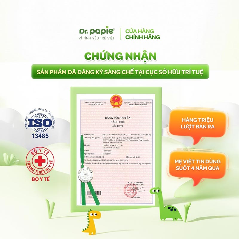 Gạc Rơ Lưỡi Dr.Papie Tiêu Chuẩn 5SAO, Làm Sạch Răng, Lưỡi, Nướu và Khoang Miệng Cho Bé 8 Gạc Rơ Lưỡi Dr.Papie Tiêu Chuẩn 5SAO, Làm Sạch Răng, Lưỡi, Nướu và Khoang Miệng Cho Bé 8