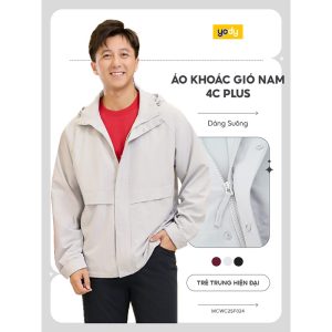 Áo Khoác Gió Nam 4c Plus Dáng Suông YODY cản gió, cản bụi, chống nắng MCWC25F024