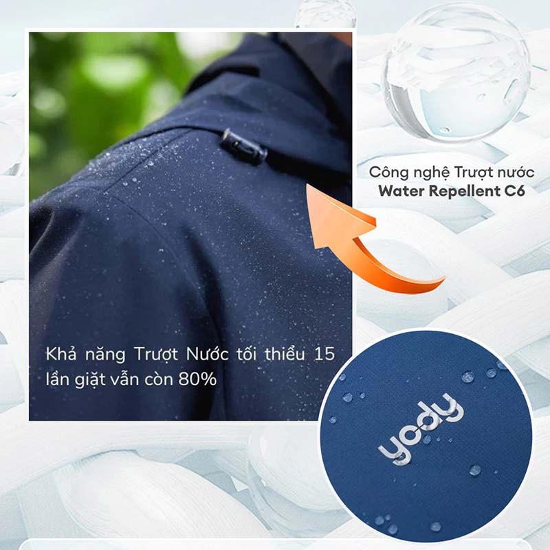Áo khoác gió nam YODY 3C Pro cao cấp khoác nhẹ chống thấm nước, cản gió chống bụi AKM6017 màu xanh than Áo khoác gió nam YODY 3C Pro cao cấp khoác nhẹ chống thấm nước, cản gió chống bụi AKM6017 màu xanh than