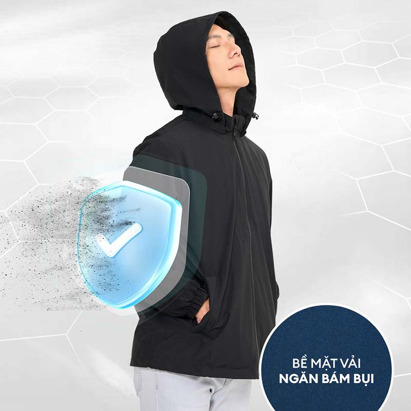 Áo khoác gió nam YODY 3C Pro cao cấp khoác nhẹ chống thấm nước, cản gió chống bụi AKM6017 màu đen Áo khoác gió nam YODY 3C Pro cao cấp khoác nhẹ chống thấm nước, cản gió chống bụi AKM6017 màu đen