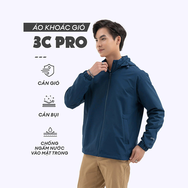 Áo khoác gió nam YODY 3C Pro cao cấp khoác nhẹ chống thấm nước, cản gió chống bụi AKM6017 Áo khoác gió nam YODY 3C Pro cao cấp khoác nhẹ chống thấm nước, cản gió chống bụi AKM6017