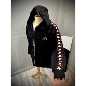 Áo Khoác Hoodie Zip Kappa Dệt Tay Thêu Ngực Nỉ Chân Cua Dày Dặn Full Tem Tag Mạc 2