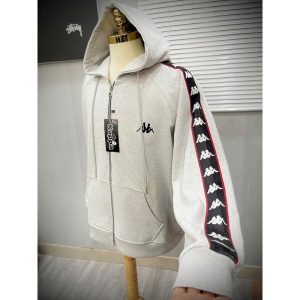 Áo Khoác Hoodie Zip Kappa Dệt Tay Thêu Ngực Nỉ Chân Cua Dày Dặn Full Tem Tag Mạc 3 - 300