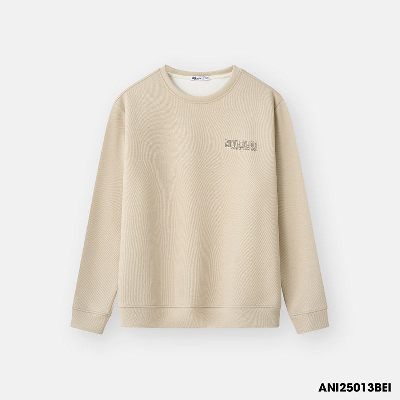 Áo Nỉ Nam Thu Đông 5S FASHION Countdown S-WARM (M0ANI25013-24027) màu be 013 Áo Nỉ Nam Thu Đông 5S FASHION Countdown S-WARM (M0ANI25013-24027) màu be 013