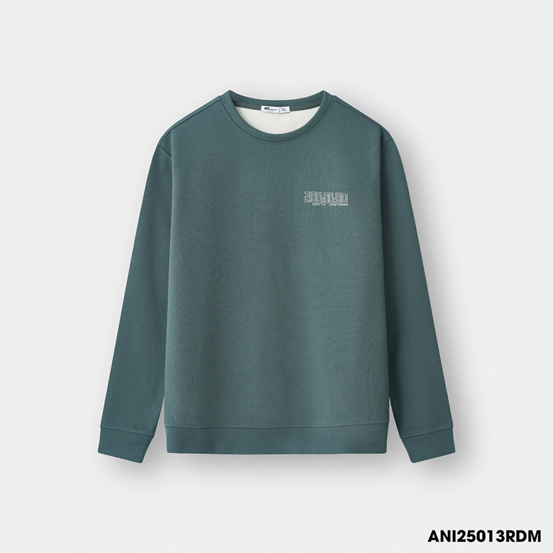 Áo Nỉ Nam Thu Đông 5S FASHION Countdown S-WARM (M0ANI25013-24027) màu rêu đậm 013 Áo Nỉ Nam Thu Đông 5S FASHION Countdown S-WARM (M0ANI25013-24027) màu rêu đậm 013