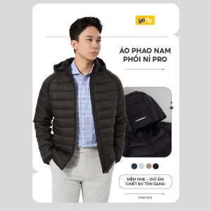 Áo phao nam YODY phối nỉ 4S pro Siêu ấm Siêu nhẹ - PHM7005