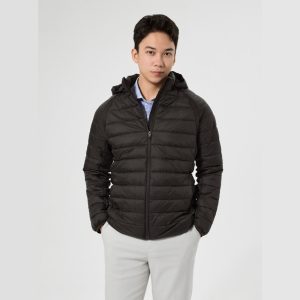 Áo phao nam YODY phối nỉ 4S pro Siêu ấm Siêu nhẹ - PHM7005 màu đen - 300