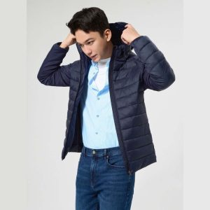 Áo phao nam YODY phối nỉ 4S pro Siêu ấm Siêu nhẹ - PHM7005 màu xanh đen - 300