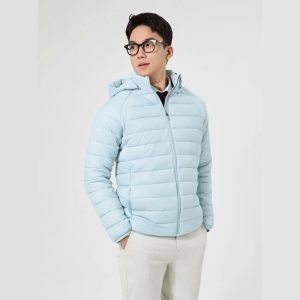 Áo phao nam YODY phối nỉ 4S pro Siêu ấm Siêu nhẹ - PHM7005 màu xanh ghi - 300