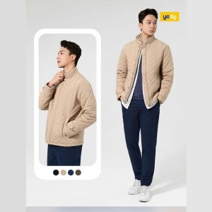 Áo phao nam YODY trần trám bền, nhẹ, siêu ấm, có thể giặt máy - PHM7009 màu be - 300