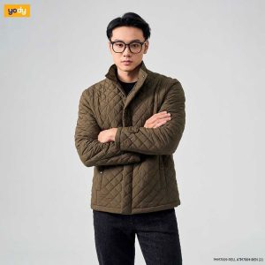 Áo phao nam YODY trần trám bền, nhẹ, siêu ấm, có thể giặt máy - PHM7009 màu rêu