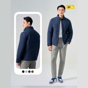 Áo phao nam YODY trần trám bền, nhẹ, siêu ấm, có thể giặt máy - PHM7009 màu xanh đen - 300