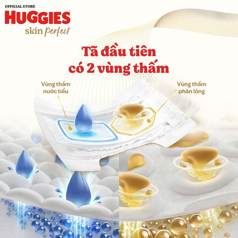 Combo 2 Tã/bỉm dán sơ sinh Huggies Skin Perfect S 80+2 miếng 3 Combo 2 Tã/bỉm dán sơ sinh Huggies Skin Perfect S 80+2 miếng 3