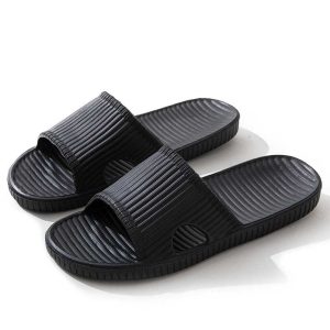 Dép nhựa dẻo nguyên khối đi trong nhà siêu bền 2067 màu đen - 300