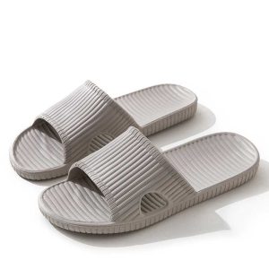 Dép nhựa dẻo nguyên khối đi trong nhà siêu bền 2067 màu ghi - 300