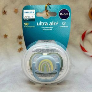Núm ti giả Philips Avent ty ngậm Avent Ultra Air 0-6M Vỉ Đơn Có Chỉnh Nha hình cầu vồng - 300