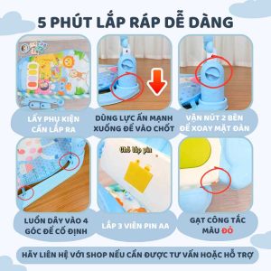 Thảm đàn 9BABY Piano nằm chơi nhạc hình thú ngộ nghĩnh cho bé 4 - 300