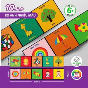 Thẻ Kích Thích Thị Giác Cho Bé Từ 0-6 Tuổi - Hỗ Trợ Nhận Biết Màu Sắc nhiều màu - 300