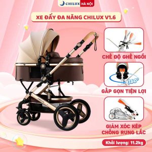 Xe đẩy nôi đa năng Chilux V1.6 - 9 tính năng tiện dụng - Dễ dàng gấp gọn