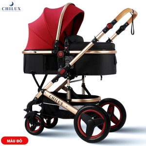 Xe đẩy nôi đa năng Chilux V1.6 - 9 tính năng tiện dụng - Dễ dàng gấp gọn màu đỏ - 300