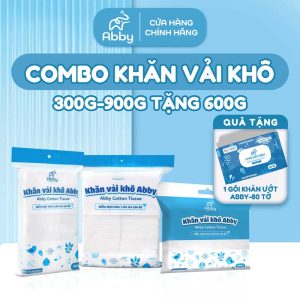 Mua Gói 900g Và 300g Khăn Vải Khô Đa Năng Abby Tặng Gói 600g Và 1 Gói Khăn Ướt 80 Tờ