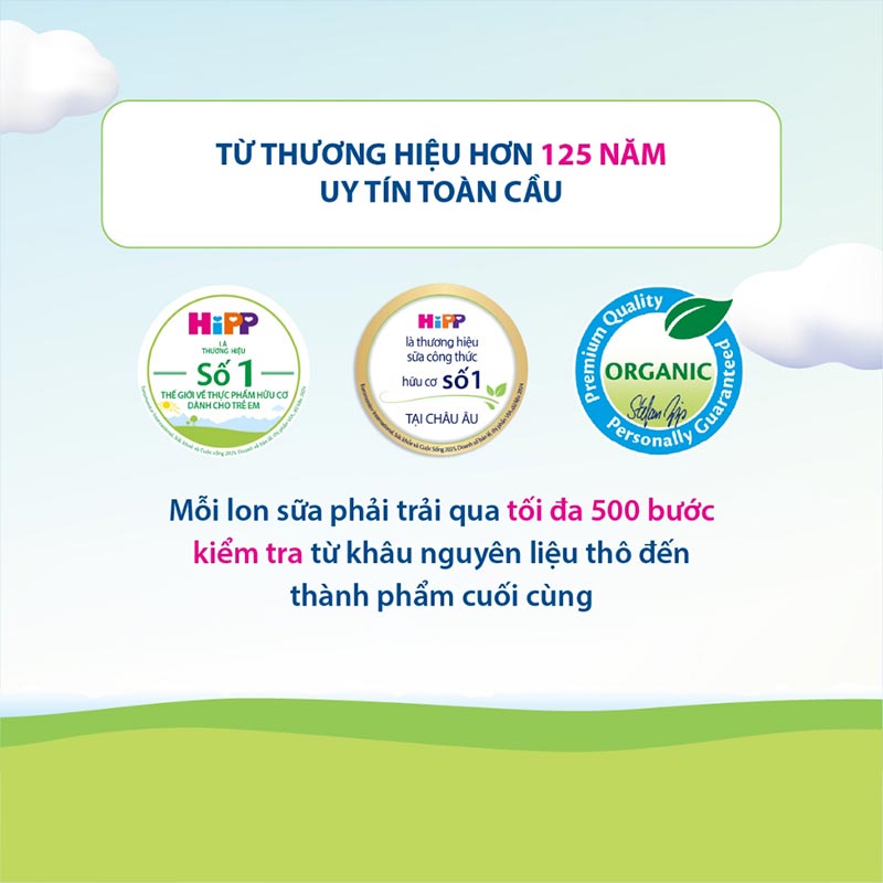 Sữa bột công thức HiPP 1 Organic Combiotic 800g bổ sung DHA trực tiếp. 6 Sữa bột công thức HiPP 1 Organic Combiotic 800g bổ sung DHA trực tiếp. 6