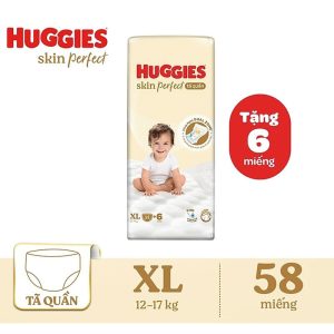 Tã Bỉm Quần Sơ Sinh Huggies Skin Perfect S46+6/M98+4/L88+4/XL72+4/XXL64+4 Miếng Cho Bé 4-8kg size XL - 300